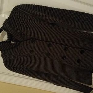 Women's sweater hooded double-breasted jacket